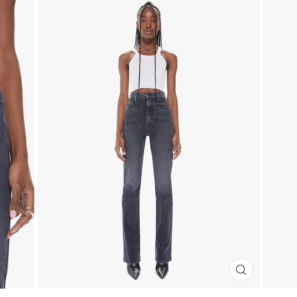 Mother Black Double Heel High-rise Flared jeans